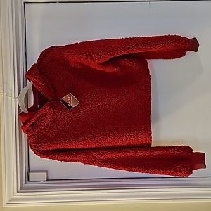 Zaful Crop top Fuzzy Hooded Top. Size XL. NWT. Lightweight
